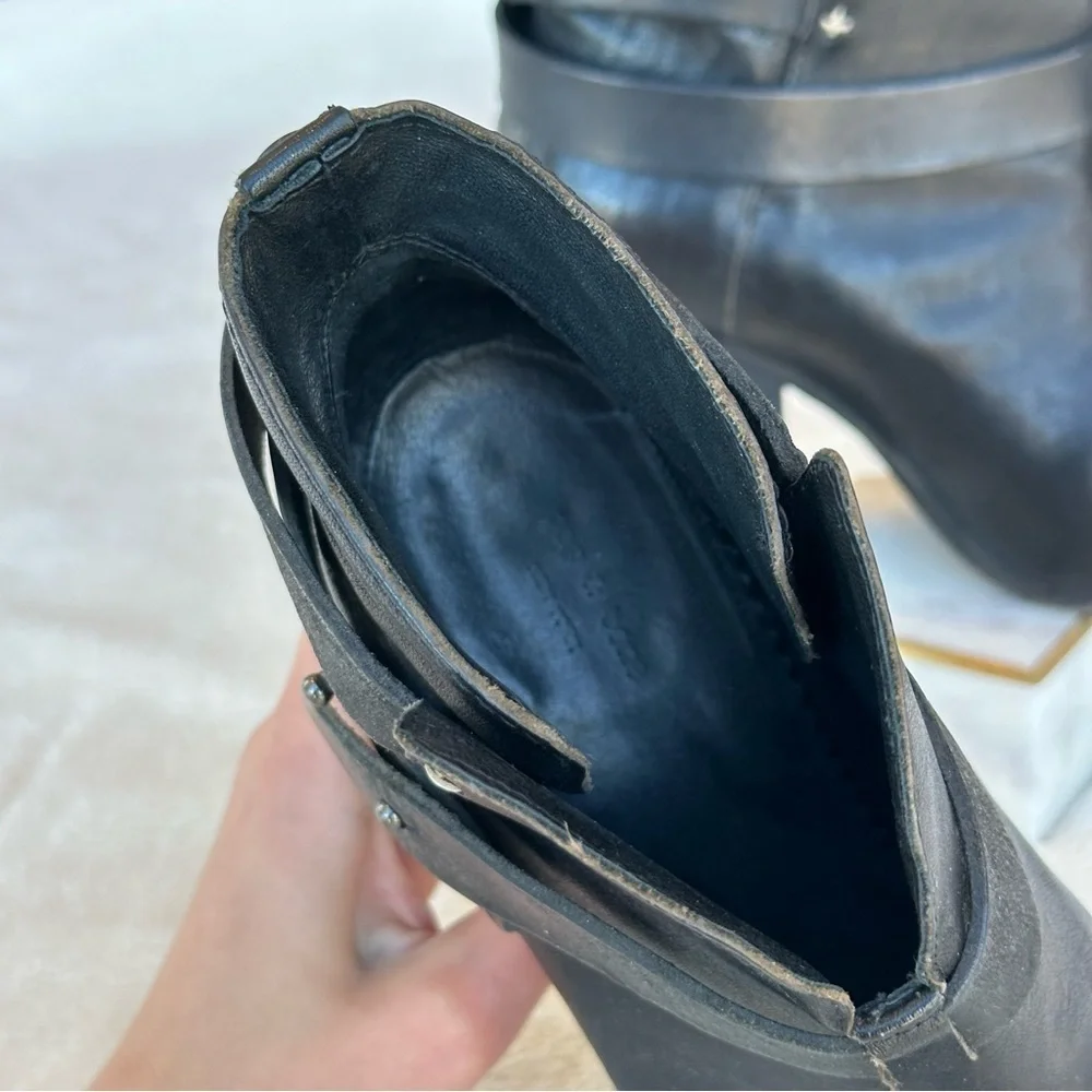 rag & bone 240 mm Kinsey Ankle Black Leather Booties Boots EU 37.5 US 7.5 - Picture 9 of 14